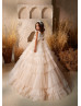 Beaded Lace Tulle Ruffled Flower Girl Dress